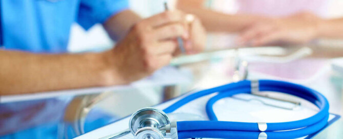 blurry doctors clipboard