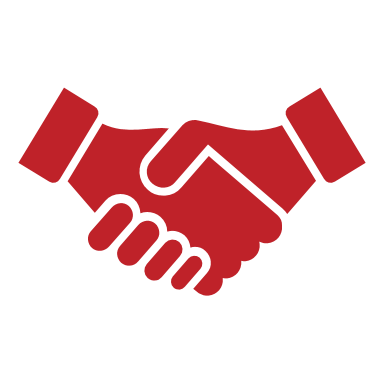 Red handshake icon